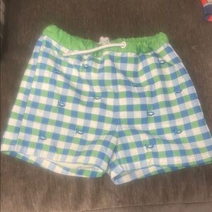 Jacadi Blue and Green Checkered Women's Athletic Shorts